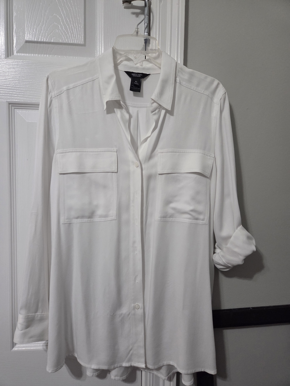 Simply Vera Vera Wang White Button-Front Blouse